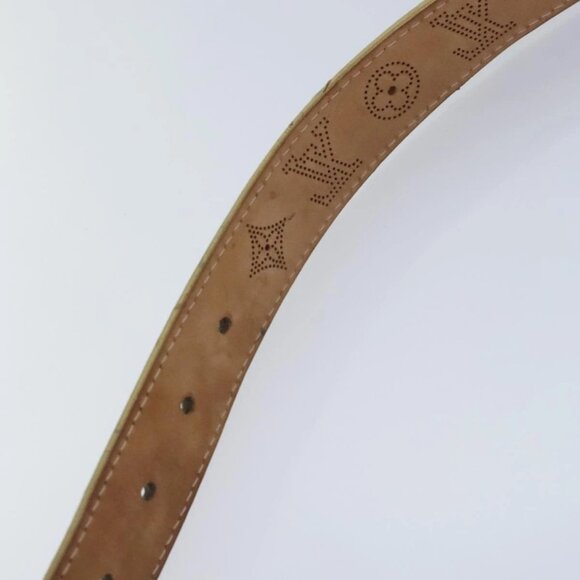 LOUIS VUITTON Monogram Mahina Ceinture Belt Leather Gold M9614W LV Auth bs17576 - Picture 13 of 16